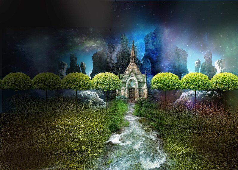 Chapel in Fantasy Landscape