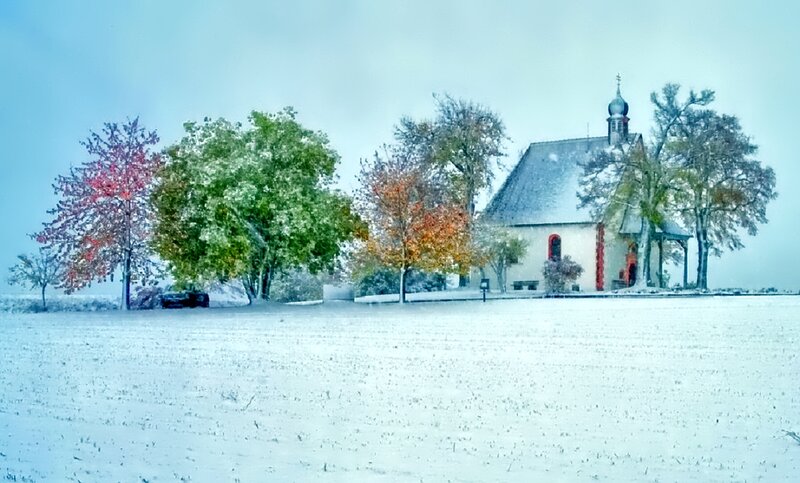 Chapel in Snowy Field