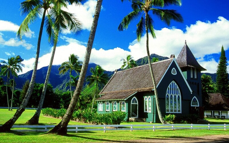 Chapel in tropical setting