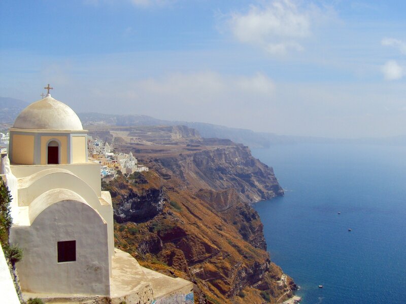 Chapel on a cliff overlooking the sea