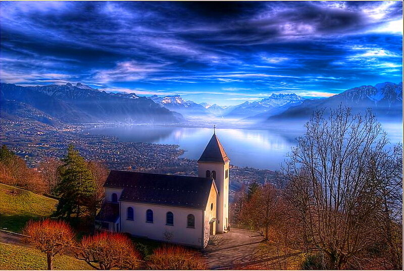 Chapel on a Hill — Blue