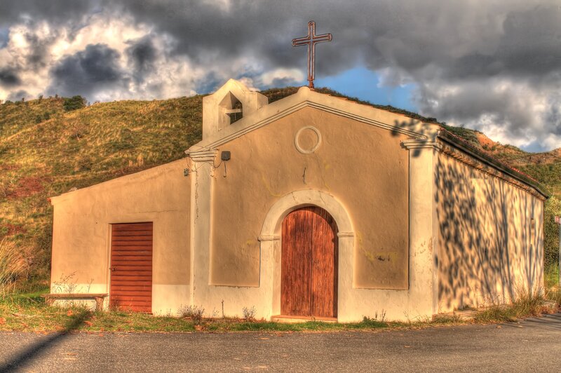 Chapel on a hillside
