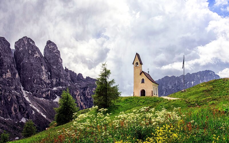 Chapel on a Hillside — Green