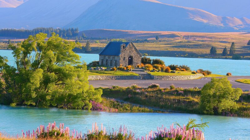 Chapel on a Lake Island — Blue
