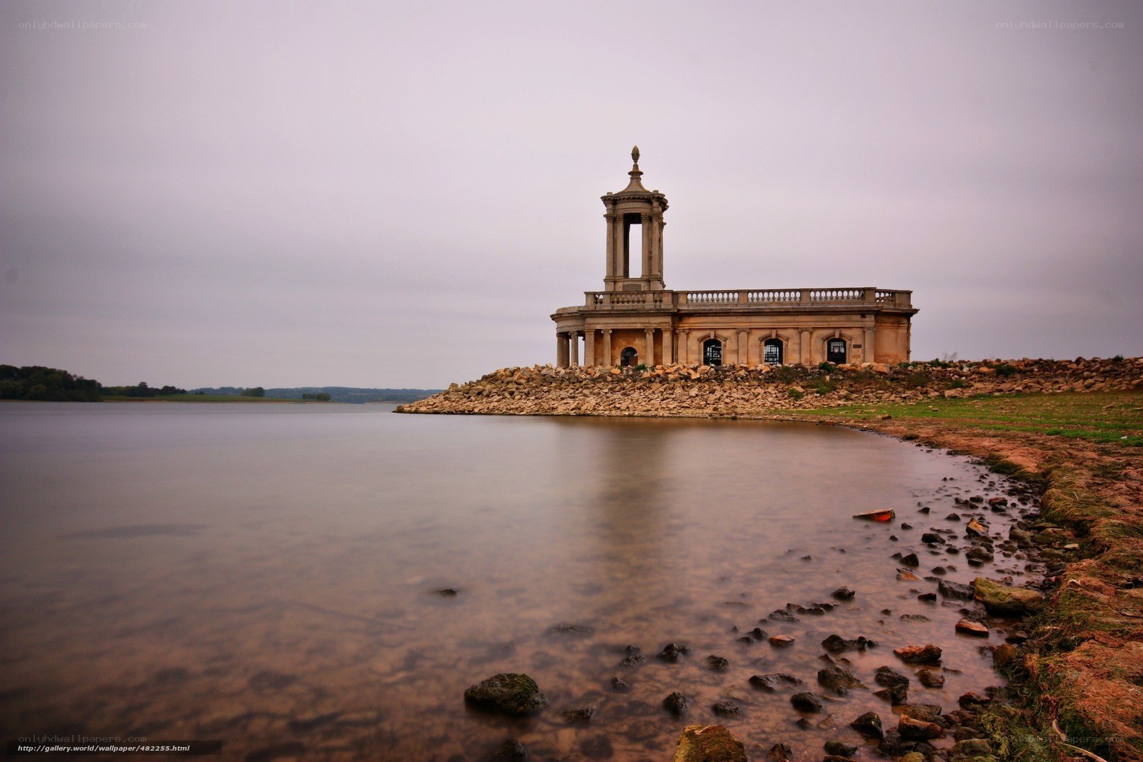 Chapel on a lakeshore