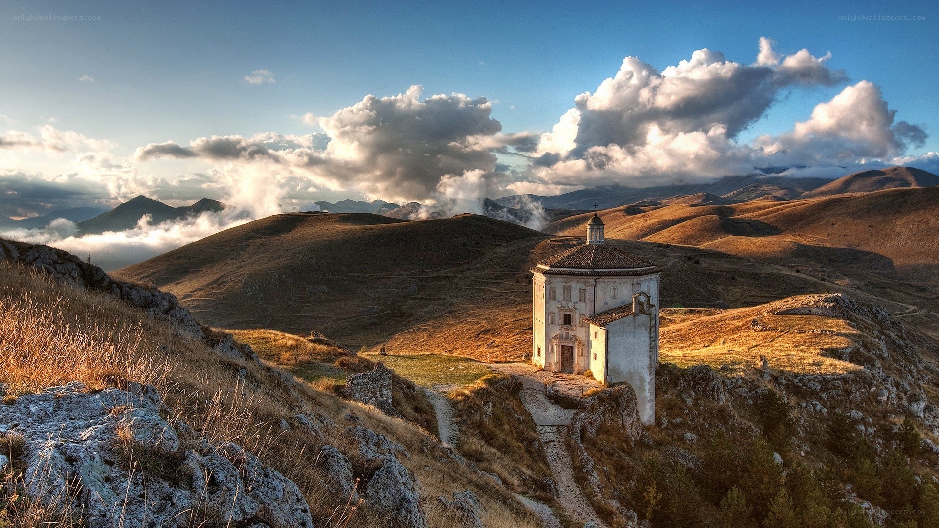 Chapel on a mountain ridge