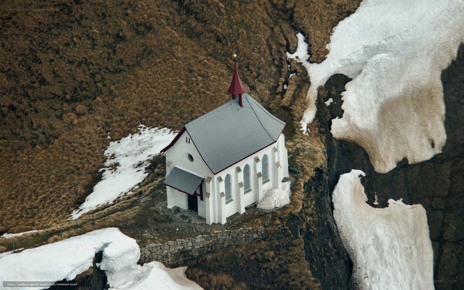 Chapel on a snowy mountain