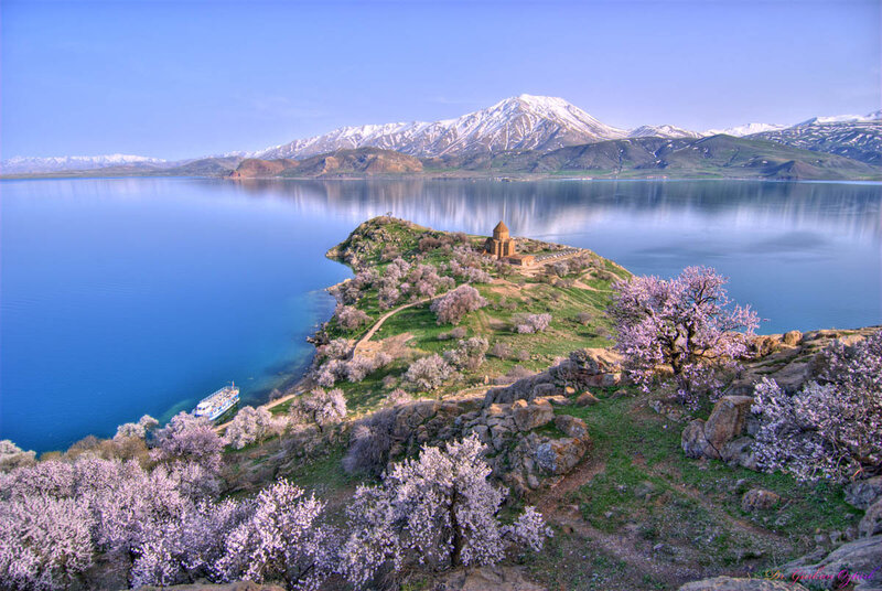 Chapel on an island in a lake