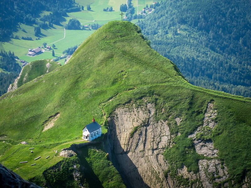 Chapel on Mountain Cliff