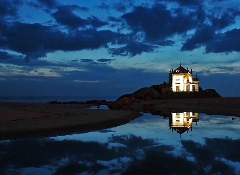 Chapel on Rocky Shore — Blue