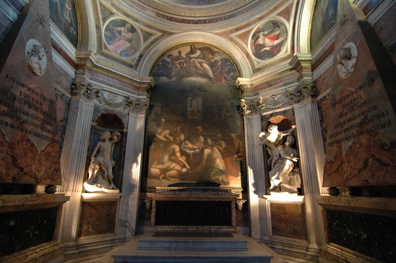 Chapel with religious artwork
