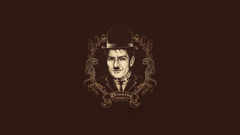 Chaplin portrait with 'Winning' text