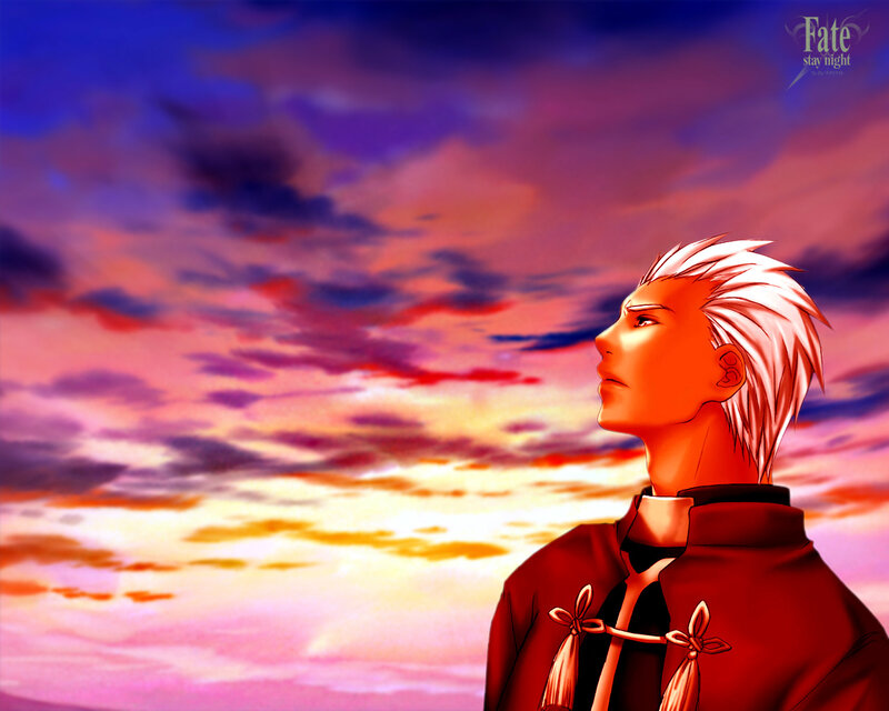 character against sunset sky