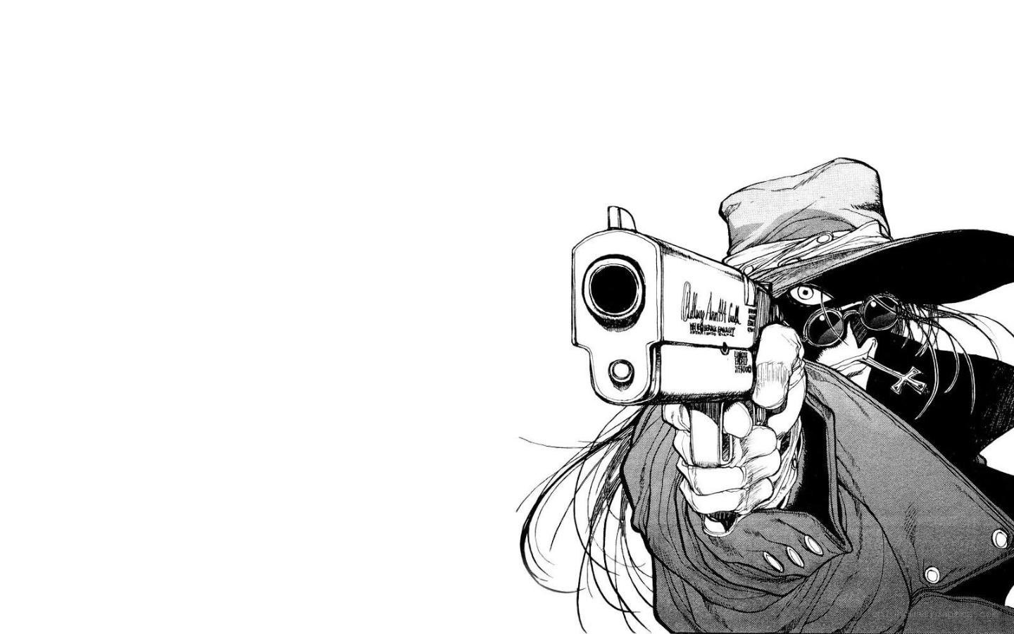 character aiming a gun