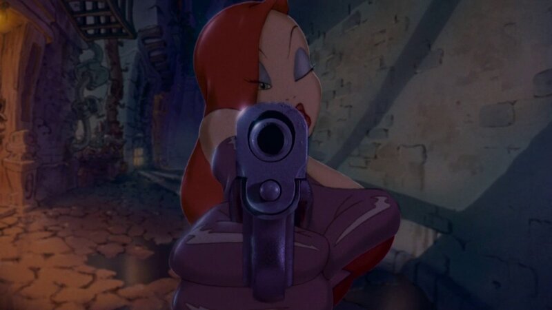 Character aiming a gun