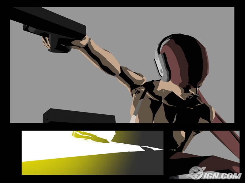 character aiming gun in comic panel