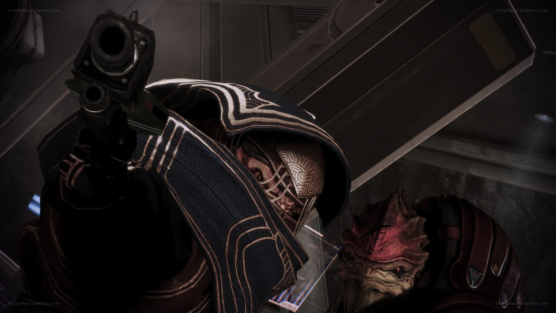character aiming weapon