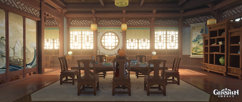 Character at Dining Table