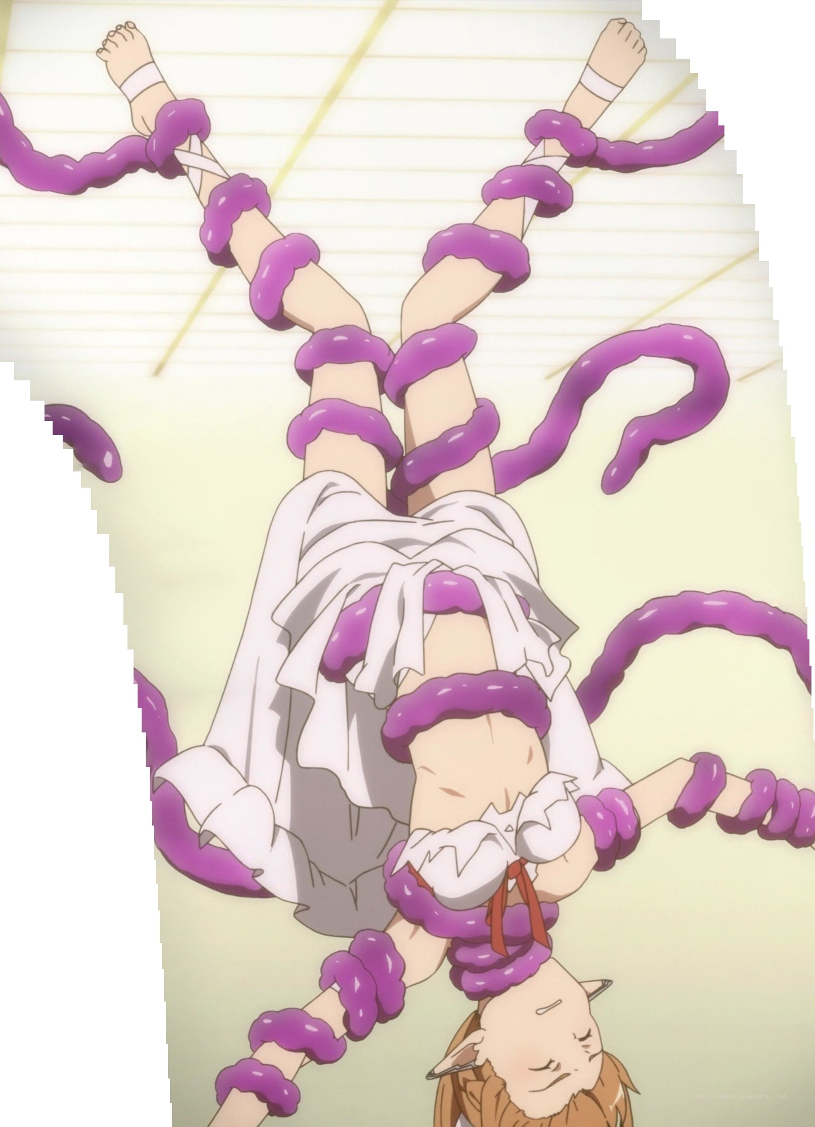Character bound by purple tentacles