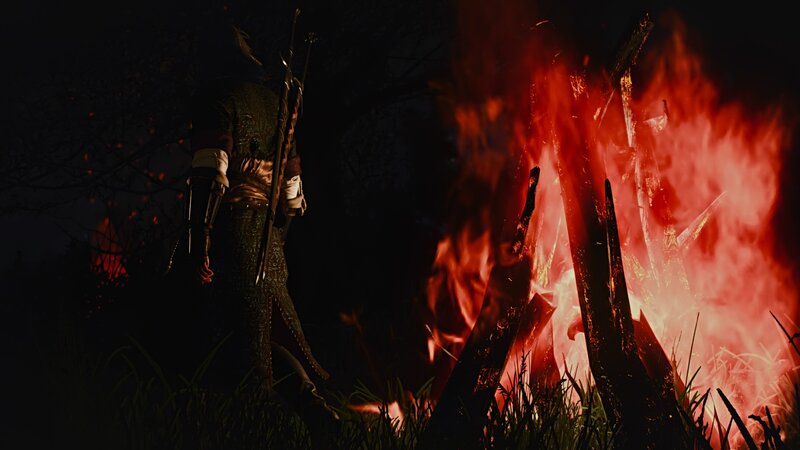 Character by Campfire — Black, Dark, Dramatic