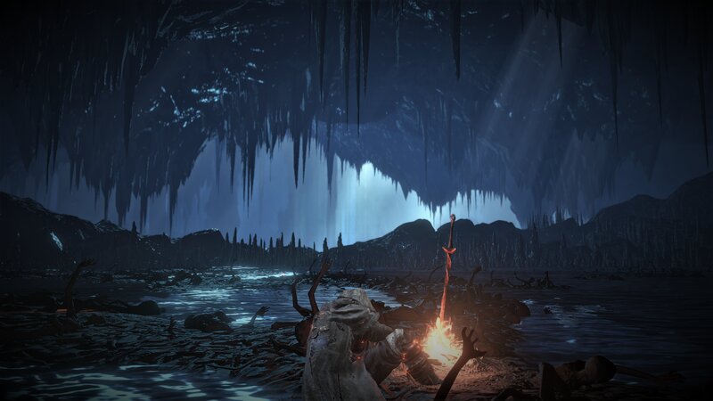 Character by Campfire — Blue