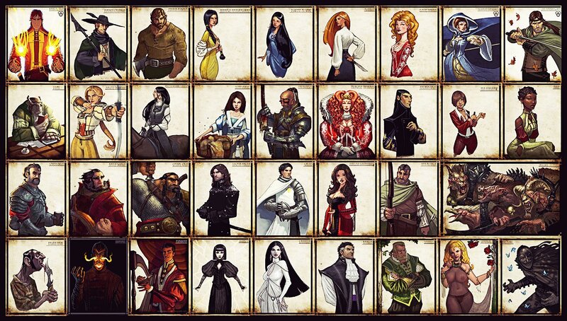 Character cards from a fantasy game