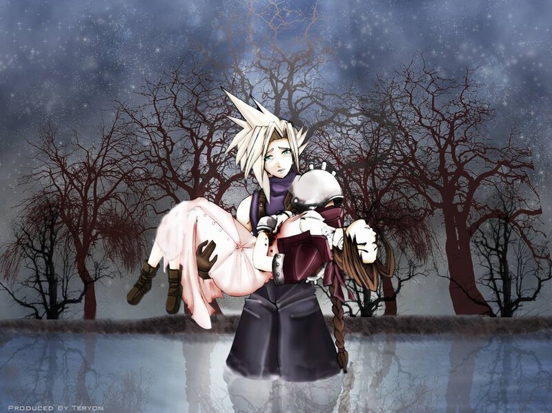 Character Carrying Another — Blue