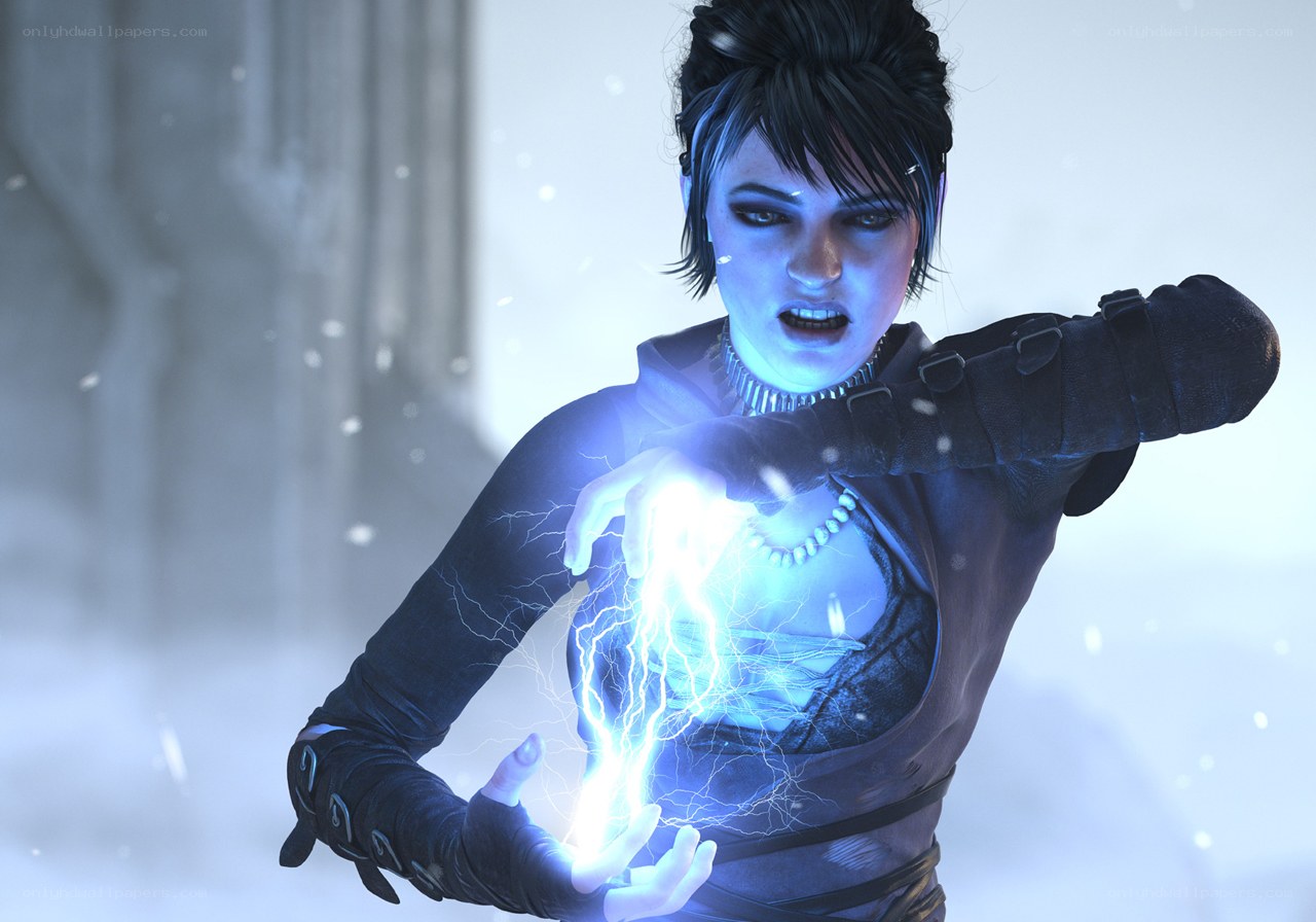 Character casting lightning spell