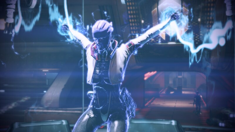 Character Casting Lightning Spell — Blue, Dramatic