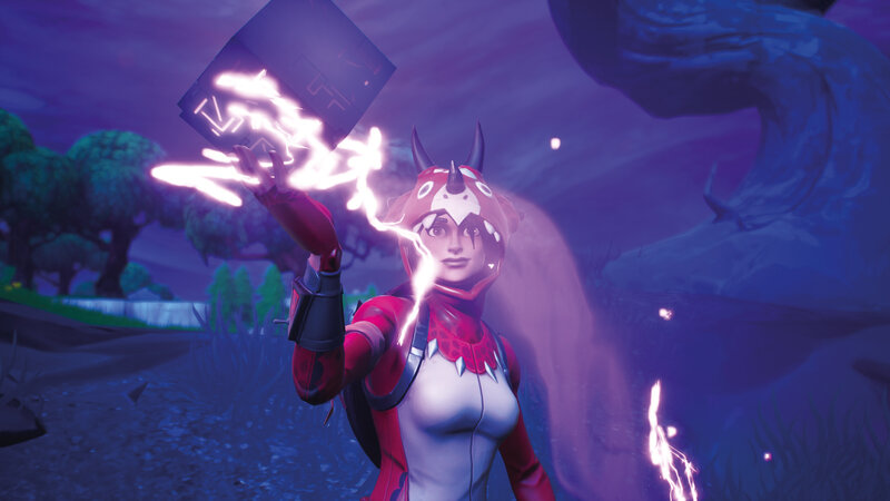 Character Casting Spell — Purple, Dramatic, Night, 3d Render