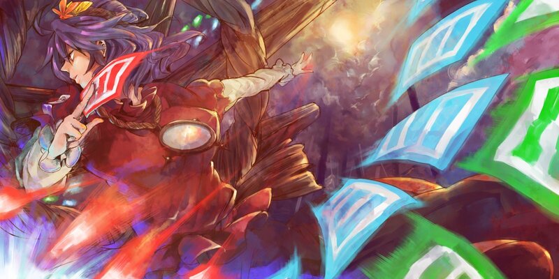 Character casting spell with cards