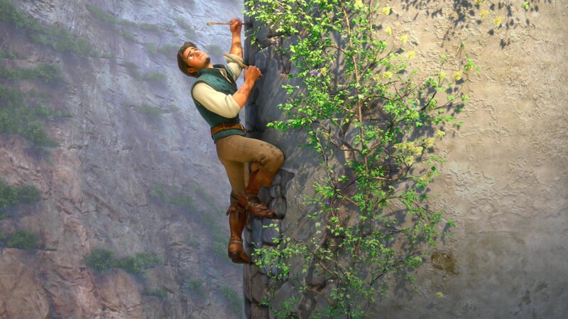 character climbing a cliff