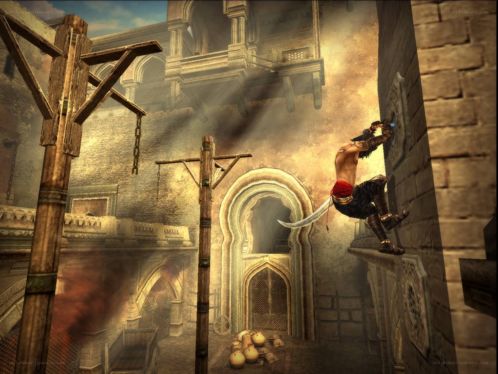 character climbing a wall