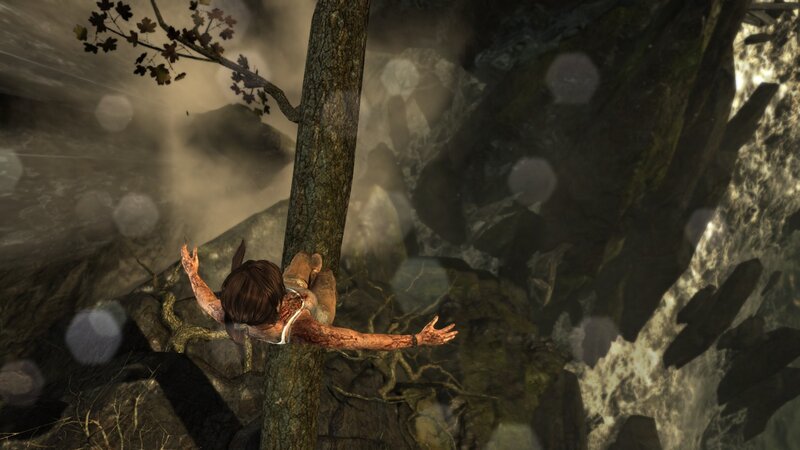 Character Clinging to Tree