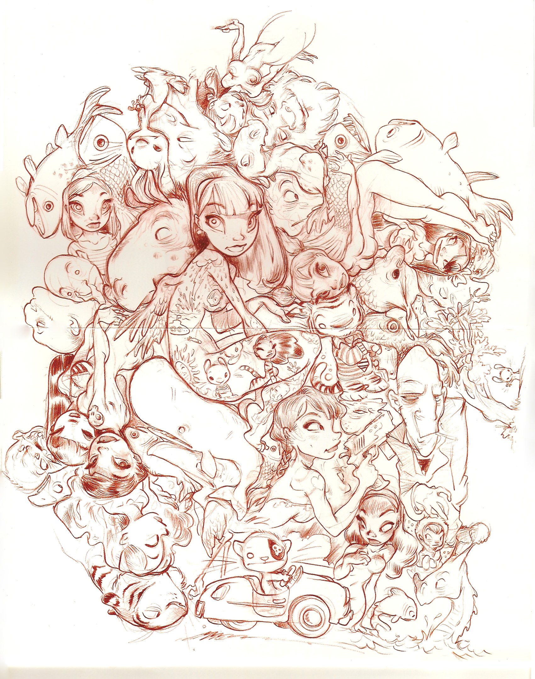 Character collage sketch