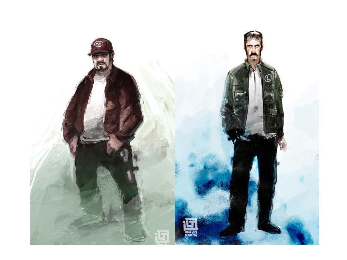 Character concept art sketches