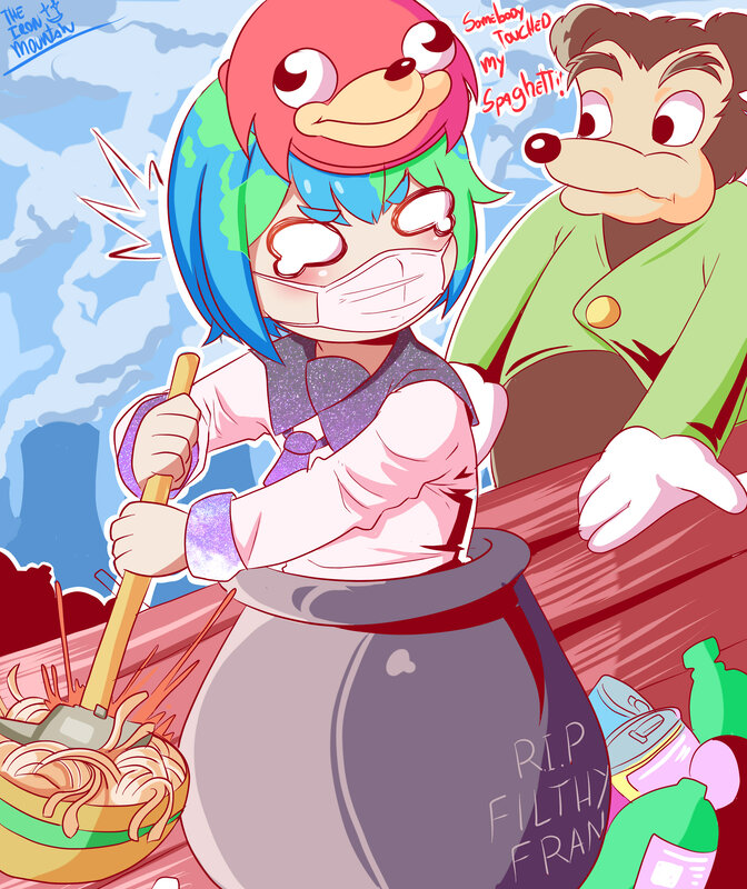 Character Cooking Spaghetti