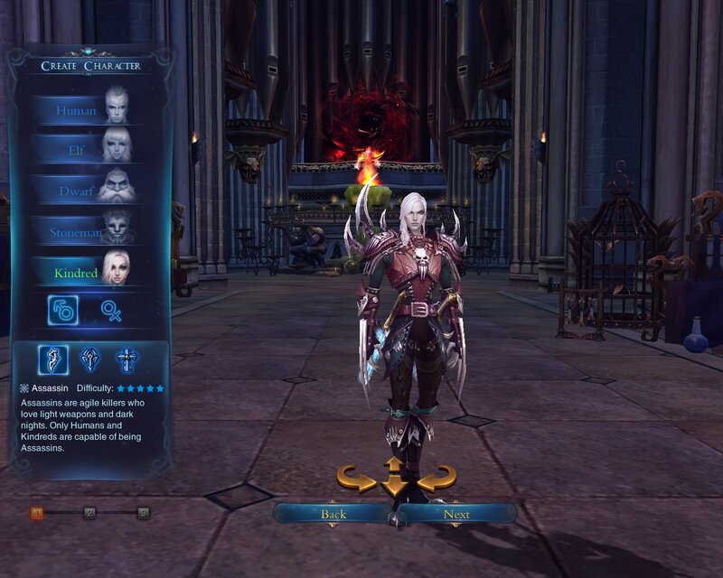 Character Creation Screen — Blue, Dramatic