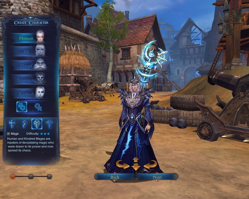 Character Creation Screen — Blue