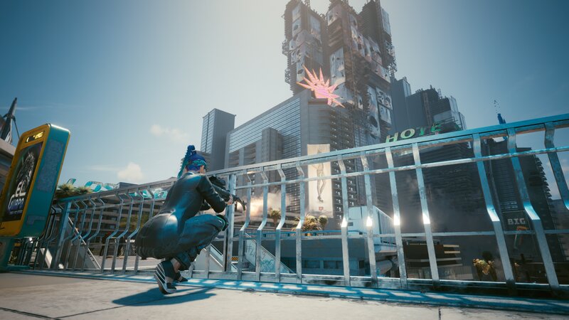 Character Crouching on Bridge