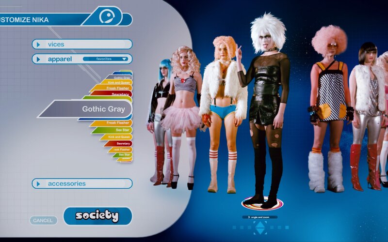 Character customization screen