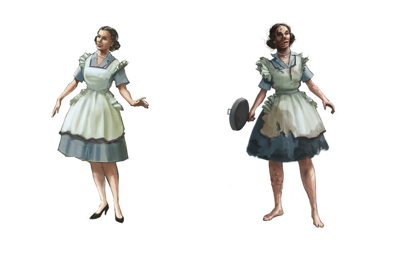 Character design: maid to zombie