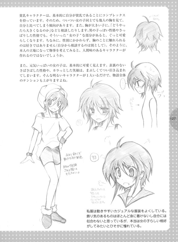 Character design notes and sketches