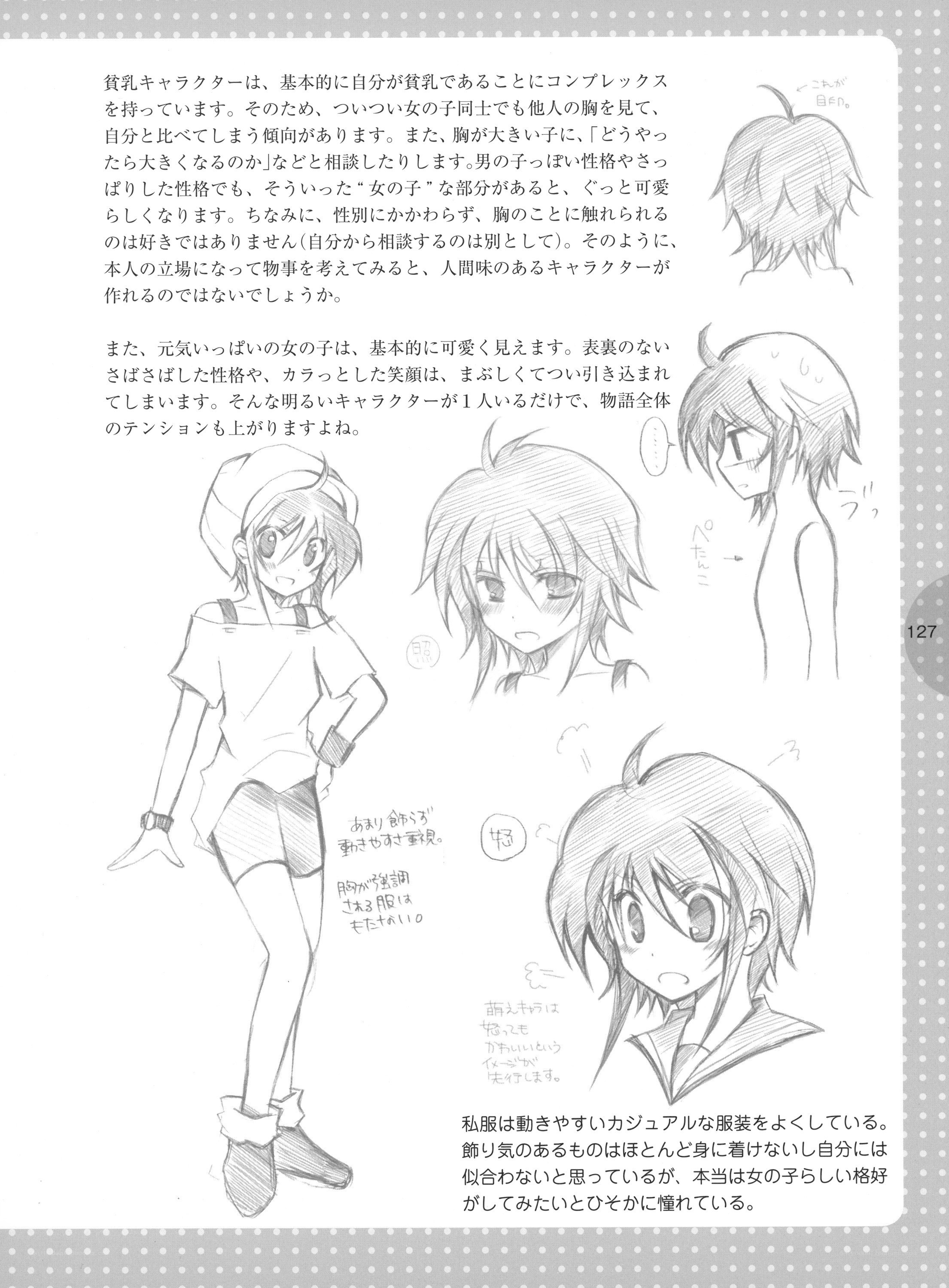 Character design notes and sketches