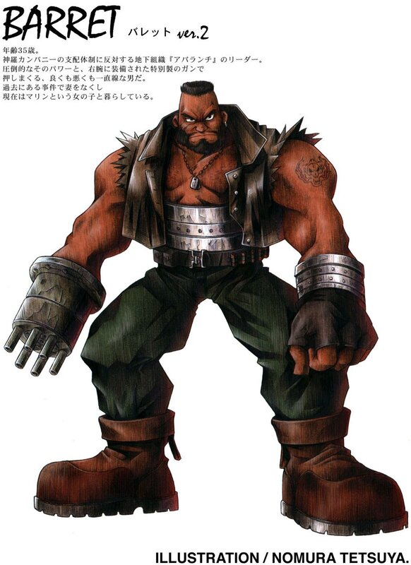 Character design of Barret