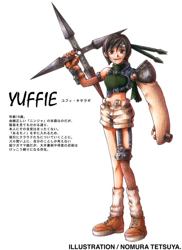 Character design of Yuffie Kisaragi