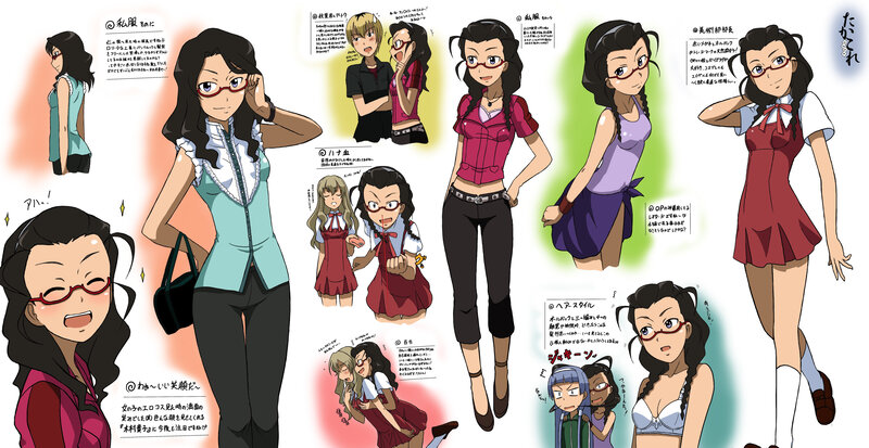 Character design sheet for anime girl