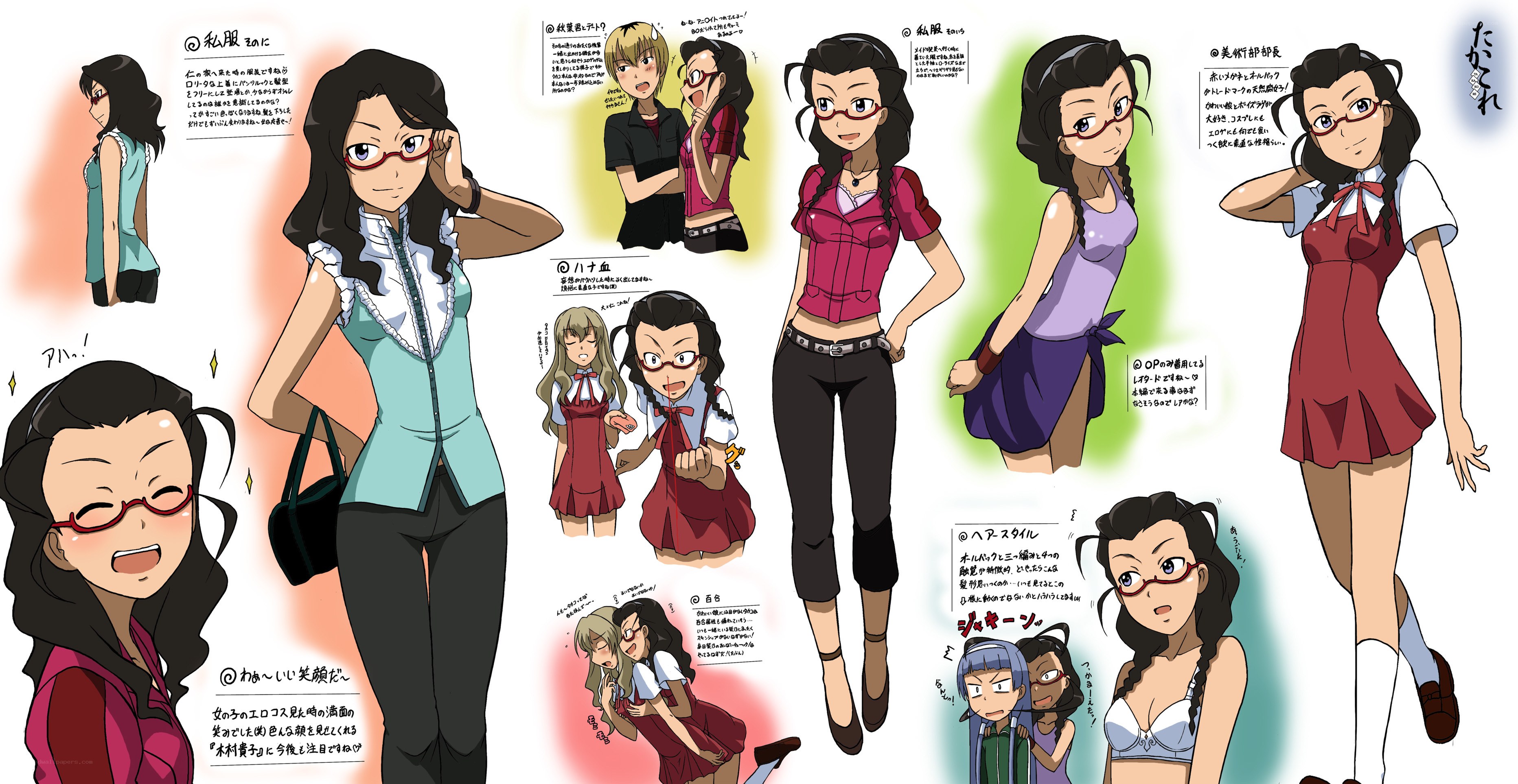 Character design sheet for anime girl
