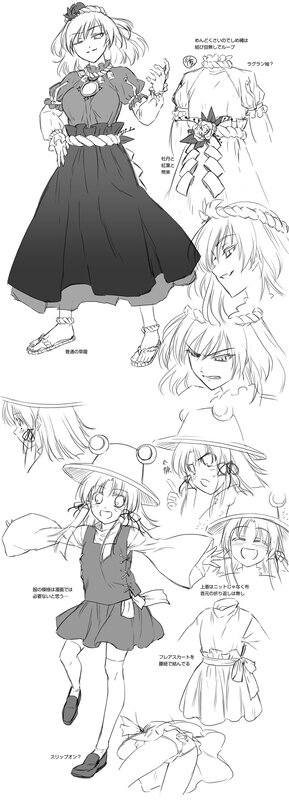 character design sheet for anime girls
