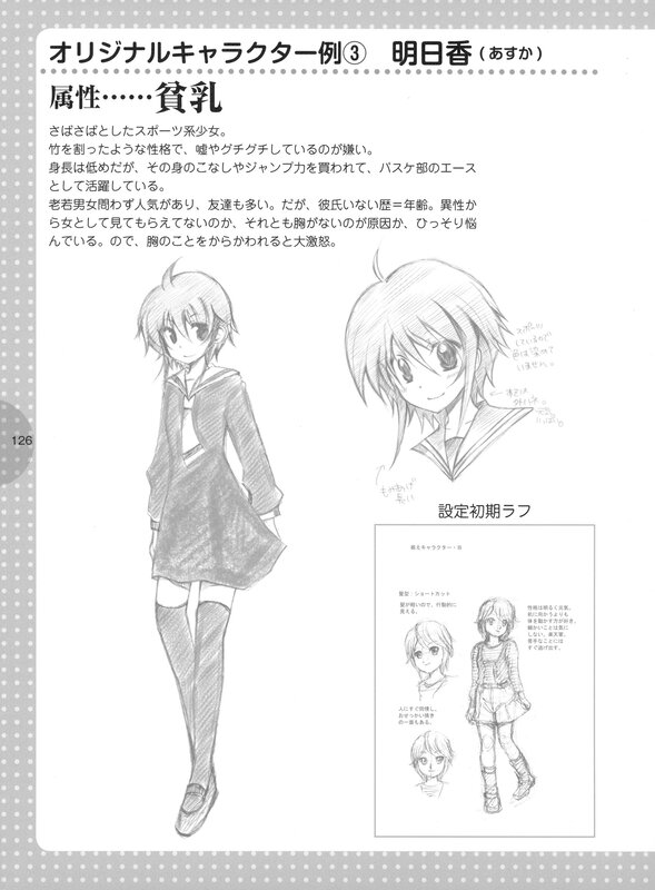Character design sheet for Asuka
